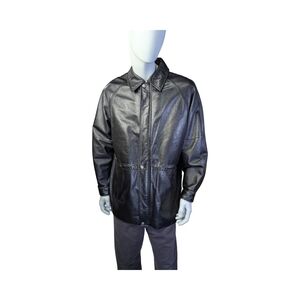 Danier Black Leather Car Coat Jacket Men’s M 90s Minimalist